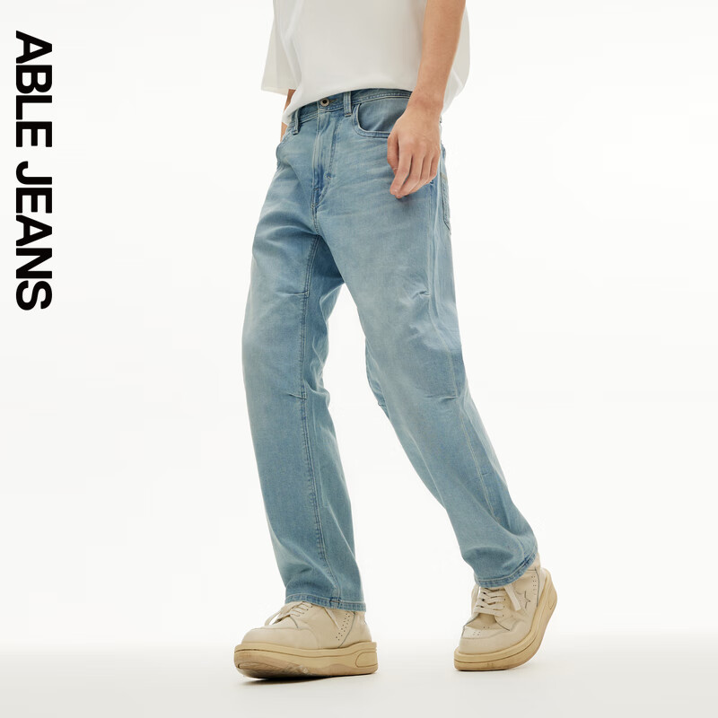 ABLE JEANS【直筒滑板裤】24夏季男士中腰天丝轻薄牛仔裤男 天缥蓝 36/34