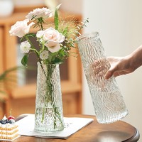 歐式大口鮮花水培桌面玻璃花瓶透明簡約干花玫瑰插花客廳創意擺件