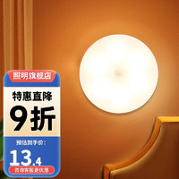 DELIXI 德力西 充電小夜燈智能感應燈 宿舍臥室床頭燈過道走廊氛圍燈 暖白光 0.5W