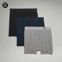 lululemon丨AIM 男士四角裤 *3 条装速干 芯吸 透气 LM9AMTS 黑色/杂色中灰/海军蓝 M