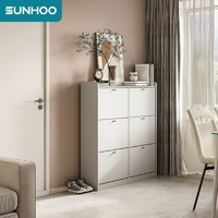 百億補貼：SUNHOO 雙虎-全屋家具 超薄翻斗式鞋柜家用門口小戶型簡約現代陽臺入戶玄關儲物柜18002