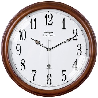 威灵顿 挂钟创意实木挂钟客厅时钟现代挂表欧式大气经典壁钟办公室石英钟表 G10442