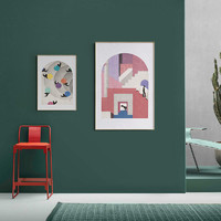 仟象映畫 彭博x仟象映畫 金屬框現代簡約客廳三聯畫沙發背景玄關畫臥室掛畫