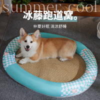 KimPets 狗窩夏季涼席窩降溫涼墊狗床貓窩中小型犬寵物貓咪狗狗用品 小花格子款XL