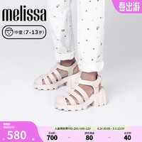 Melissa（梅丽莎）2024凉鞋儿童果冻配色经典齿轮罗马鞋33981 浅粉色 (AT332) 35码 225mm