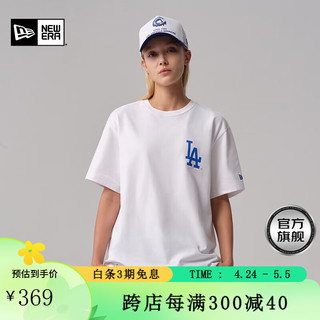 NEW ERA 纽亦华 2024新款MLB腰果花运动短袖T恤透气情侣NY印花 白色-LA 2XL