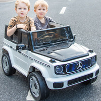 BeRica 貝瑞佳 奔馳授權EQG兒童電動車遙控四輪越野汽車小孩寶寶玩具車可坐人白