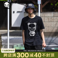 HIPANDA 你好熊猫 男生街头设计潮酷纯棉短袖2024夏季新款高级感短t