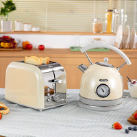 CiDyLo 思迪樂 多士爐家用小型烤面包機三明治早餐全自動吐司機YK-625 米黃色