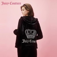 Juicy Couture 橘滋 奢华丝绒大皇冠logo银丝绣烫钻女式外套