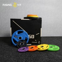 RISING 銳思 彩色磨砂杠鈴片 三孔手抓鈴片 舉重奧桿杠鈴片 1.25kg/一片