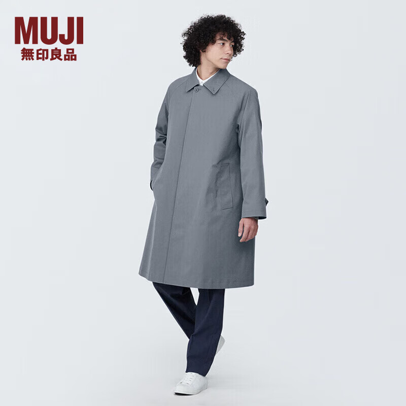 无印良品 MUJI 男式 不易沾水立领大衣风衣中长款风衣早春AD0URC4S 中灰色 XL (180/104A)