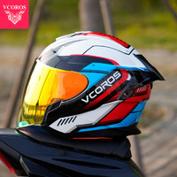 VCOROS 摩托車頭盔男夏季機車女四分之三頭盔雙鏡片機車電動車半盔