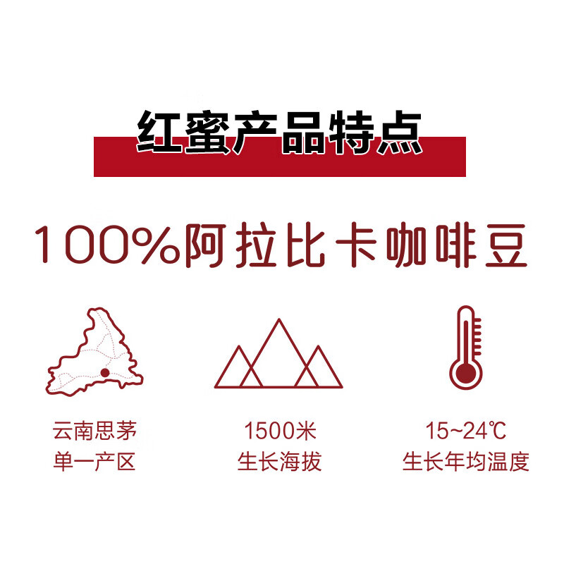 鸥际咖啡云南红蜜咖啡豆1000g阿拉比卡咖啡机手磨醇香黑咖啡