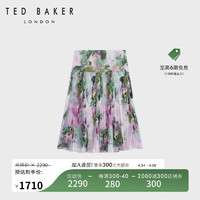 Ted Baker【松弛假日】TED BAKER2024春夏女士印花百褶半身裙275037A 灰色 0