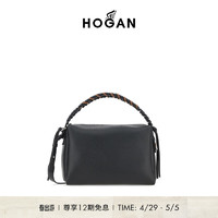 HOGAN女包2024春夏系列H-BAG系列时尚简约休闲斜挎包手提包相机包 黑色 中号