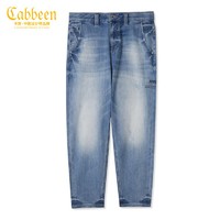 Cabbeen 卡宾 商场同款卡宾男装字母印花牛仔裤23夏新款小脚裤宽松Y3232116006