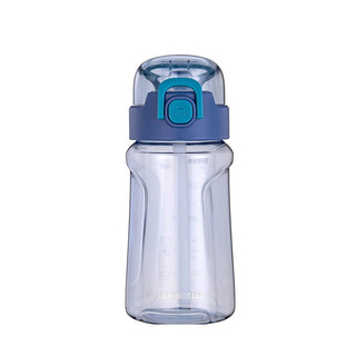 Diller 大容量运动水杯美国Tritan 吸管带刻度水壶成人孕妇儿童户外健身便携锁扣防漏塑料杯子 蓝色550ML 官方标配