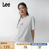 Lee 24春夏新品Oversize水滴式Logo印花女短袖T恤休闲LWT0082174LE
