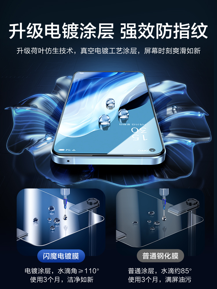 SMARTDEVIL 闪魔 适用OPPOReno7手机钢化膜reno6保护findx7/3膜a93s玻a58x璃reno5k全屏8pro蓝光4se/3/2z贴10pro+ 7ultra