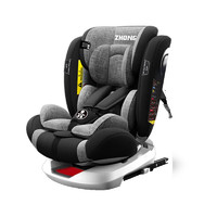 ZHONGBA 众霸 Lyb836 儿童安全座椅0-12岁汽车用婴儿宝宝360度旋转isofix硬接口 精英灰