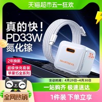 88VIP：SMARTDEVIL 閃魔 蘋果充電器20W氮化鎵PD33W快充套裝適用iPhone15/14/13手機12