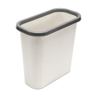 本迪 11L压圈垃圾桶塑料垃圾篓家用厨房卫生间办公加厚纸篓米色窄缝