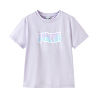 彪马（PUMA）儿童男女童夏季短袖T恤休闲圆领印花吸湿速干柔软舒适上衣 粉紫70001 170cm