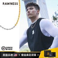 RAWNESS错金麻花手链 高级感轻奢手饰小众钛钢配饰素链项链潮 7mm/58cm 错金双色项链