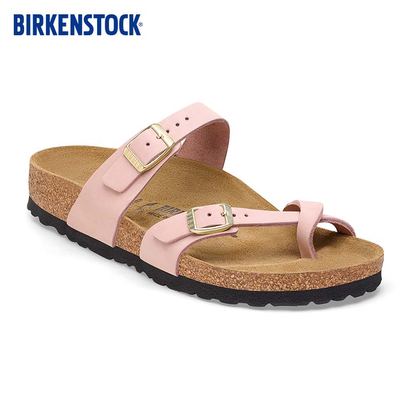 BIRKENSTOCK勃肯夹脚拖女款软木拖鞋凉拖Mayari系列 粉色/柔粉色窄版1026660 35