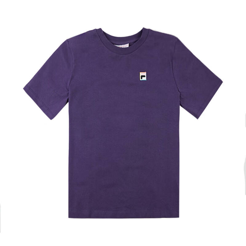 FILA斐乐 经典简约圆领短袖T恤 紫色1383812-GOTHIC GRAPE-M