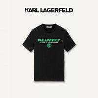 Karl Lagerfeld卡尔拉格斐2024夏季KARL刺绣短袖T恤老佛爷 黑色 56