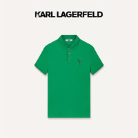 Karl Lagerfeld卡尔拉格斐轻奢老佛爷男装 24夏款经典刺绣LOGO 多色系短袖Polo衫 深绿 46