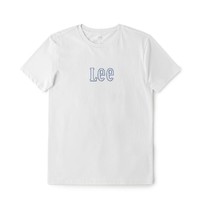Lee 夏季商场同款舒适版圆领Logo字母印花设计白色男短袖T恤休闲