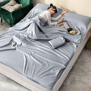 JAJALIN 加加林 旅行隔脏睡袋一次性床单双人便携式旅游防脏床单银灰色180*210cm