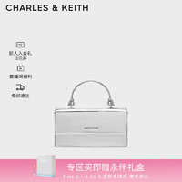 CHARLES&KEITH24夏金属手提链条斜挎小方包女CK6-10840559-A Silver银色 XS
