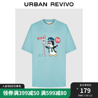 UR【环球冷威利】2024夏季男装卡通印花短袖T恤UMV440074 蓝色 XS
