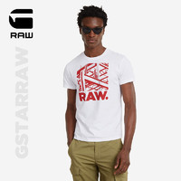 G-STAR RAW2024男士T恤短袖休闲欧美夏季薄款修身圆领建筑印花D24685 白色 XS