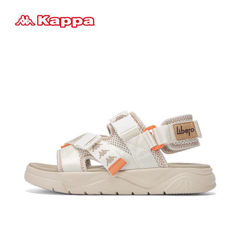 卡帕（Kappa）丛林狮子运动凉鞋夏季高级感外穿防滑休闲沙滩鞋 米黄色 38 