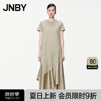 江南布衣（JNBY）24夏连衣裙纯棉圆领短袖A型气质设计感5O4G12810 269/绿卡其 S