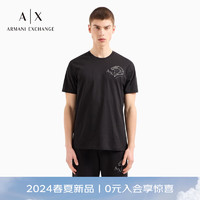 阿玛尼ARMANI EXCHANGE24春夏AX男装合身圆领鹰形刺绣T恤