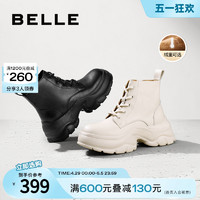 BeLLE 百丽 鲸鱼靴加绒马丁靴女靴运动靴真皮短靴BG740DD3