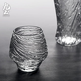 JOTO 九土 日式手工锤纹玻璃杯杯子简约冷饮咖啡杯啤酒杯耐热家用水杯泡茶杯