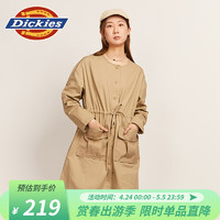 dickies春夏工装长裙 长袖收腰连衣裙 DK010189 米色 XS