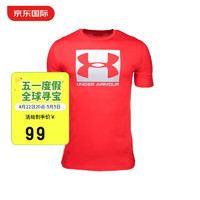 安德玛（Under Armour）UA 男子干爽训练运动短袖T恤 1329581 600红色 M  M(欧版-偏大一码)