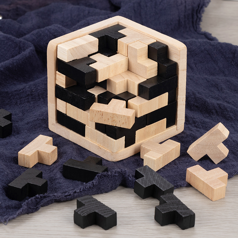 三格田（SANGTY）魔斗积木拼图54T索玛立方体智力玩具俄罗斯方块拼图儿童早教木制 魔斗54颗（54T）