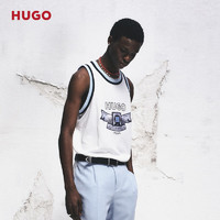 HUGO男士2024夏季新季徽标艺术图案网面背心 100-白色 EU:XS