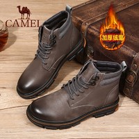 CAMEL 骆驼 男鞋 23冬季新款真皮系带马丁靴男靴工装鞋真皮休闲靴