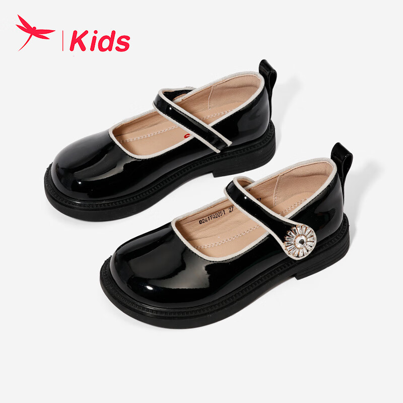 红蜻蜓红蜻蜓儿童24年单鞋女童时尚公主浅口单鞋 黑色 26-37 32（内长20.5脚长20.0）