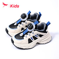 红蜻蜓儿童24夏运动鞋男女童旋钮扣童鞋运动休闲跑鞋 白/黑色 28码 28（内长18.2脚长17.6）